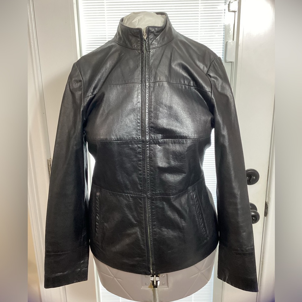 Halogen Black Super Soft Leather Jacket  LG